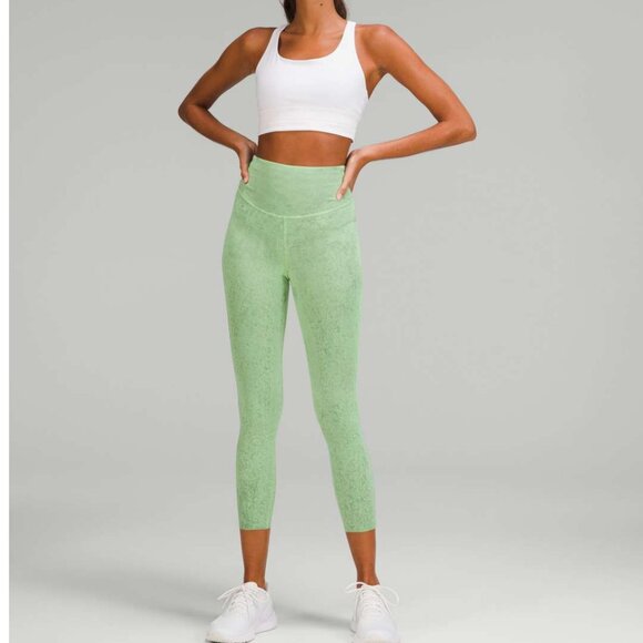 Lululemon Base Pace High-Rise Crop 23" City Grit Green Multi size 10 - Picture 3 of 5